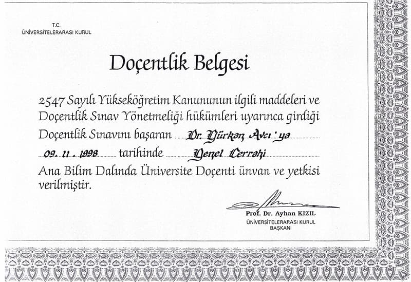 DOÇENTLİK BELGESİ