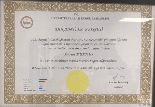 doçent belgesi