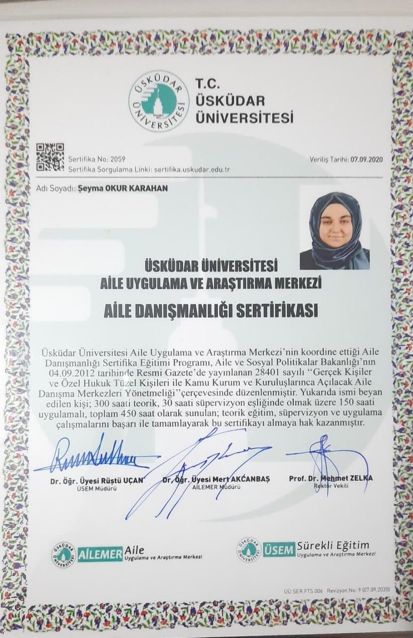 Aile Danışmanlığı Sertifikası