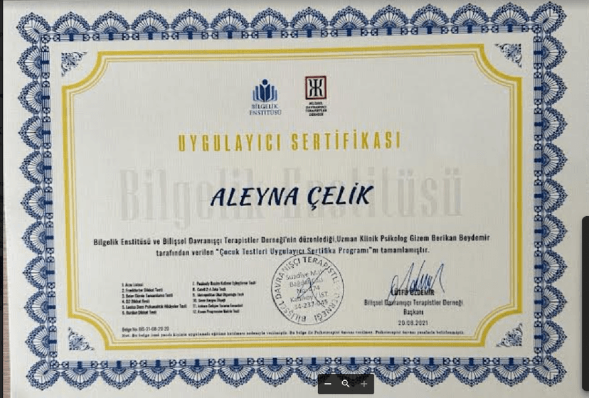 Çocuk Testleri Uygulayıcı Eğitimi