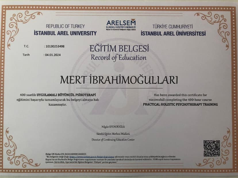 Uygulamalı Bütüncül Psikoterapi Sertifikası