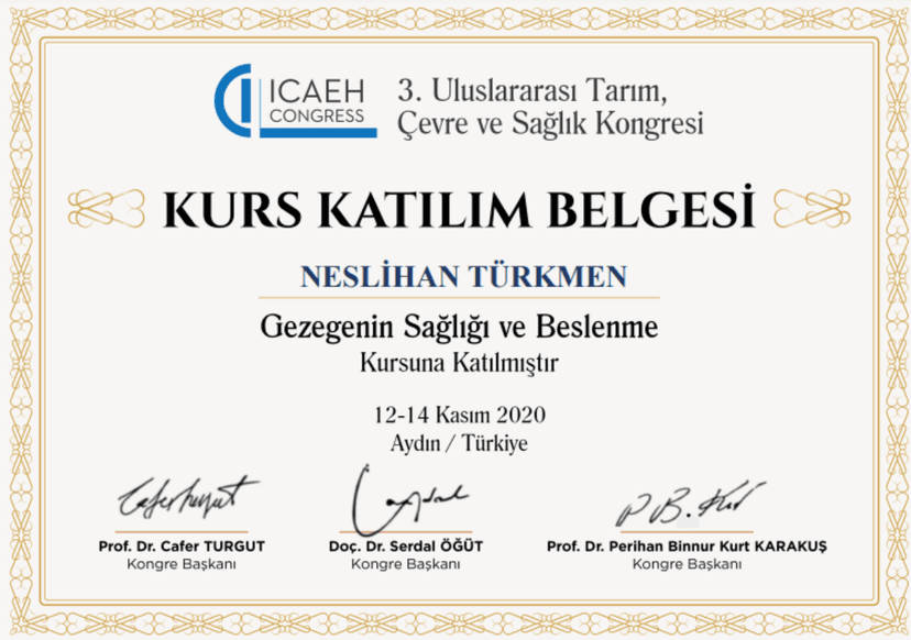 GEZEGENİN SAĞLIĞI VE BESLENME KURSU