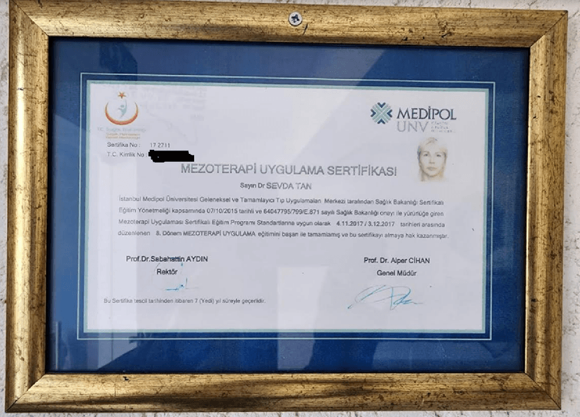 Mezoterapi Uygulama Sertifikası