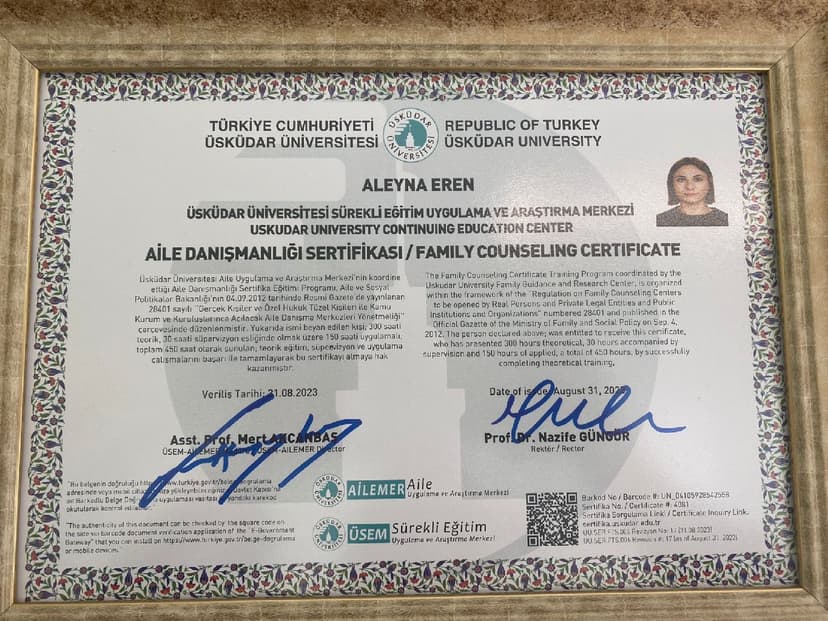 aile danışmanlığı sertifikası