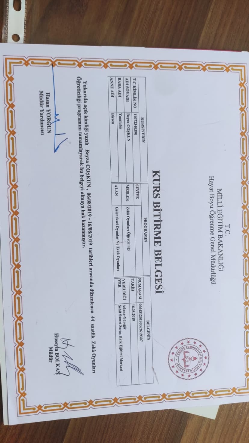 Akıl Zeka Oyunları Uygulayıcı Eğitimi