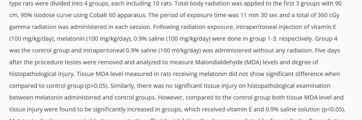 Protective Effect of Vitamin E and Melatonin Against Radiation Induced Damage in Testes of Rats (SCI-SCI EXPANDIE)
