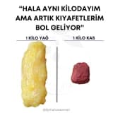 1 kilo yağ mı daha ağırdır 1 kilo kas mı ? :)