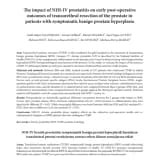 The impact of NIH-IV prostatitis on early post-operative outcomes of The impact of NIH-IV prostatitis on early post-operative outcomes of transurethral resection of the prostate in patients with symptomatic benign prostate hyperplasia (SCI-SCI EXPANDIE)