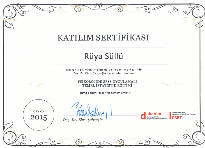 Psikolojide SPSS Uygulamalı Temel İstatistik Eğitimi