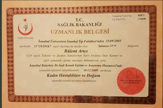 T.C Sağlık Bakanlığı Uzmanlık Belgesi