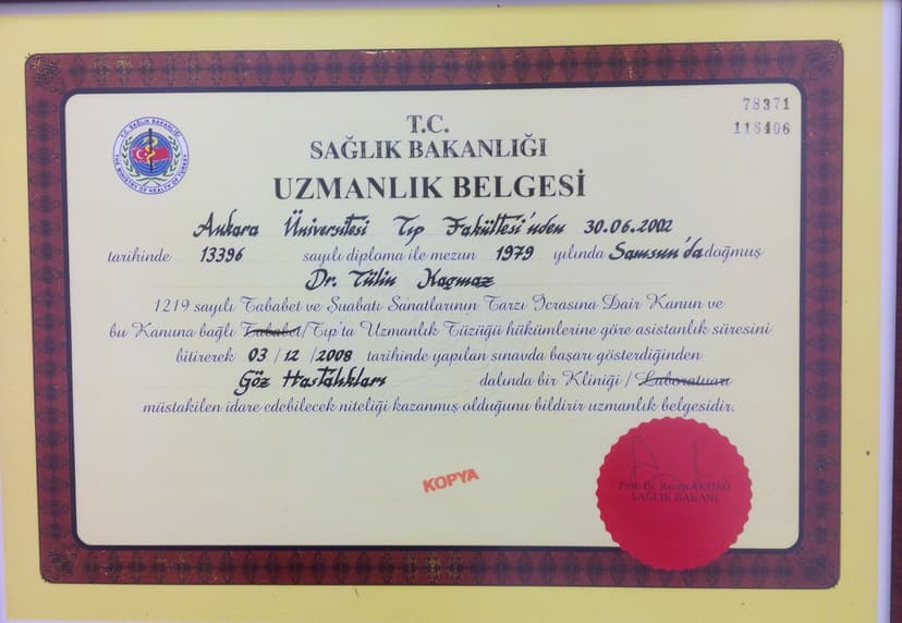Uzmanlık belgesi